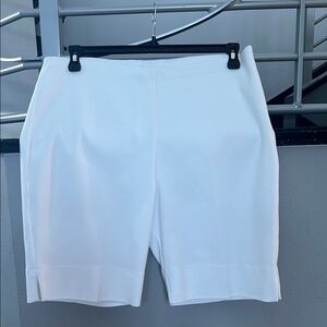 Karen Kane White Bermuda Shorts High-Waisted Tailored